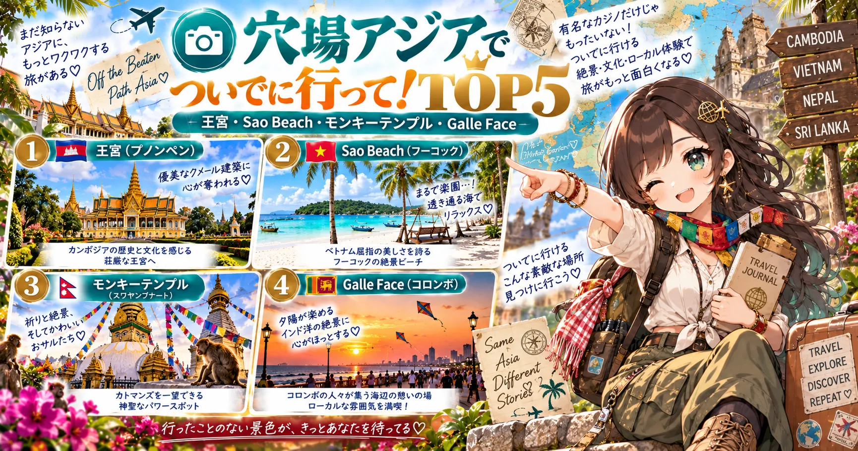 穴場アジアでついでに行って！TOP5